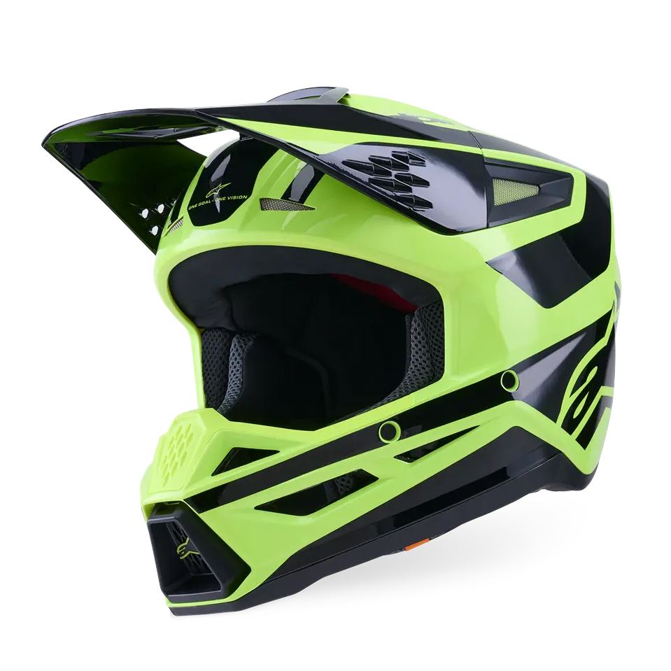 Alpinestars 2026 SM3 Heat Motocross Helmet Yellow Flo Black